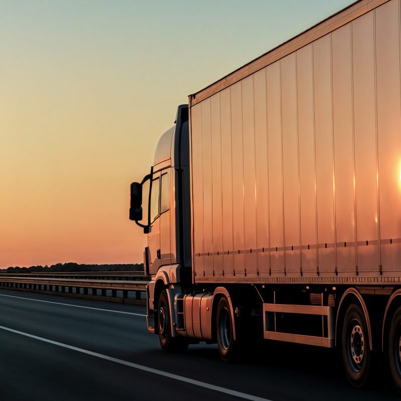 truck-highway-sunset